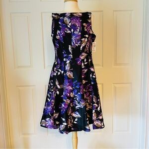 NWT Dressbarn (size 12) Purple and Black Floral Sleeveless Dress